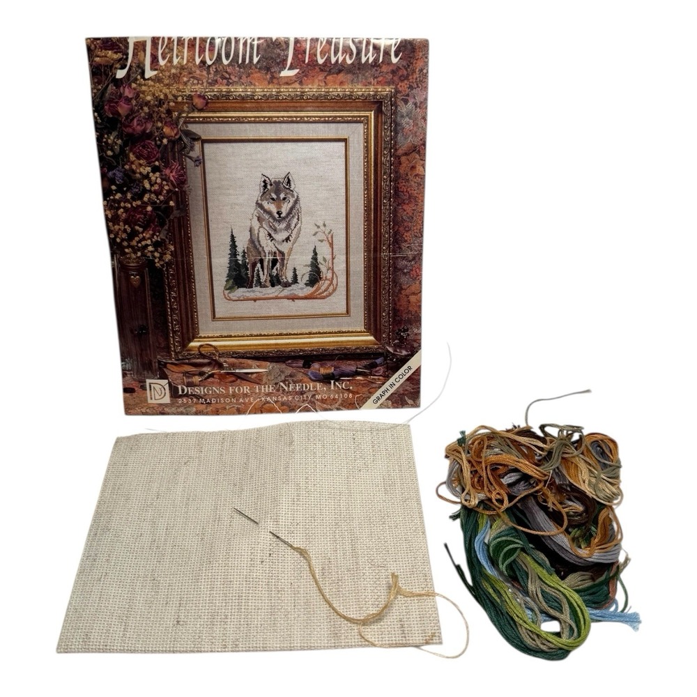 OPEN Designs for the Needle 5211 Wolf Snow Scene Counted Cross Stitch Kit VTG